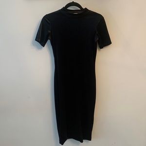 Zara High Neck Velvet Midi Dress